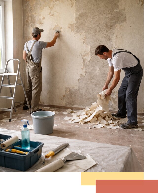 Снятие старых обоев в Кизляре быстро и качественно