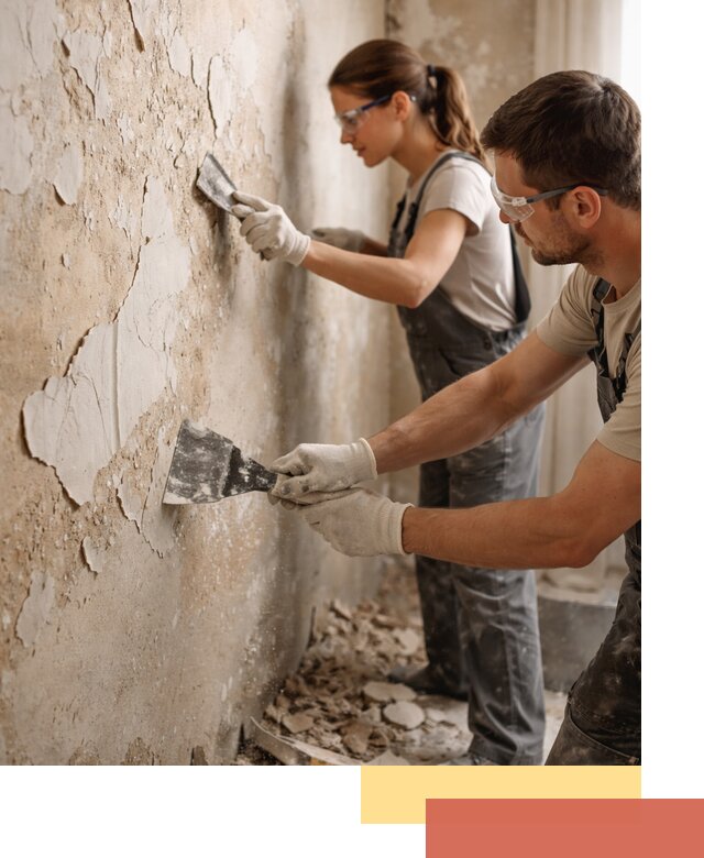 Снятие старой шпаклевки и подготовка поверхностей в Кизляре