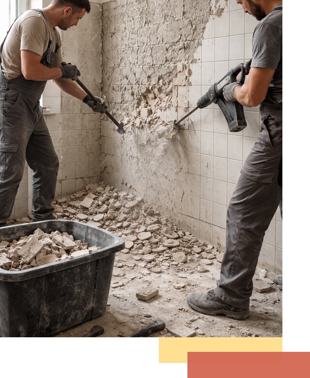 Демонтаж плитки со стен в Кизляре быстро и аккуратно