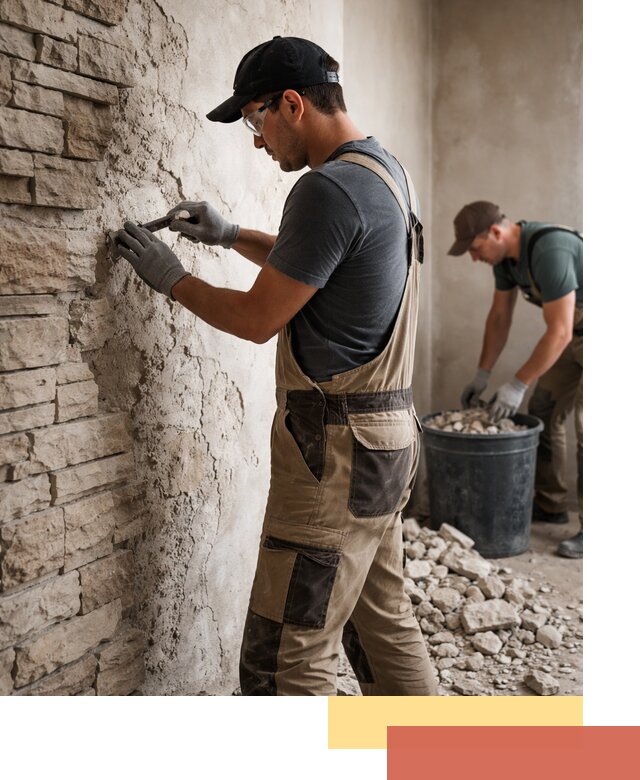 Демонтаж декоративного камня в Кизляре профессионально и безопасно