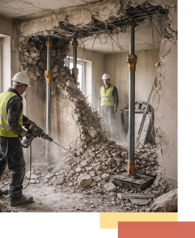 Снос несущих стен в Кизляре с гарантией безопасности и качества