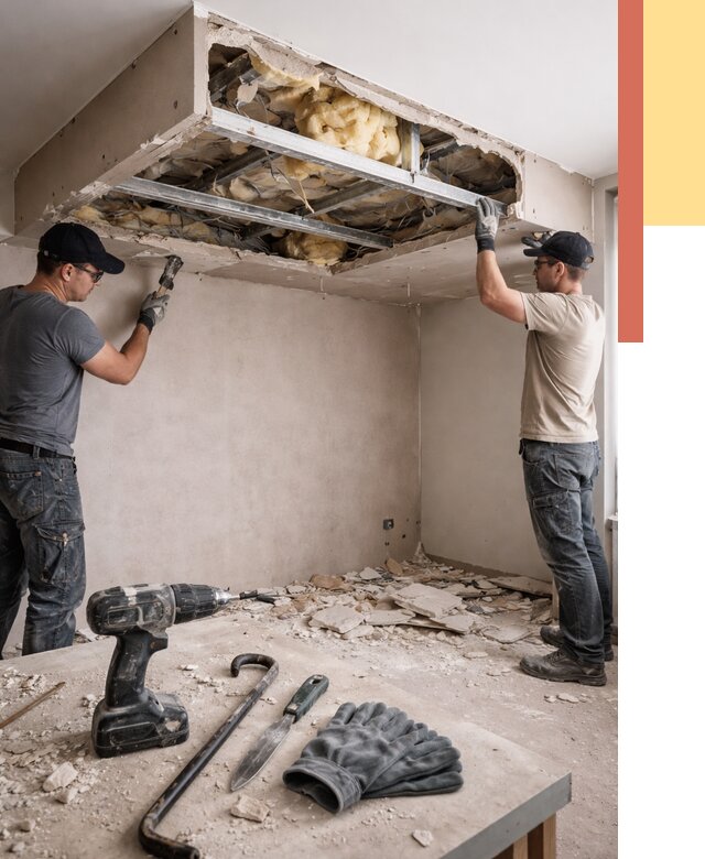 Демонтаж короба из гипсокартона в Кизляре от 1544 руб. — быстро и недорого | ОТДЕЛОЧНИК-Кзр