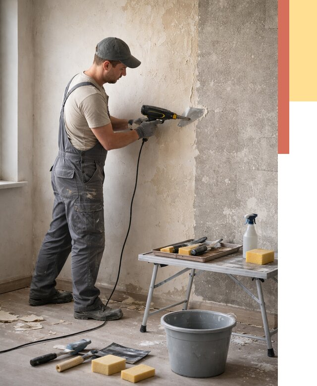 Очистка стен от клея в Кизляре от 1880 руб. — снятие и удаление клея со стен | ОТДЕЛОЧНИК-Кзр