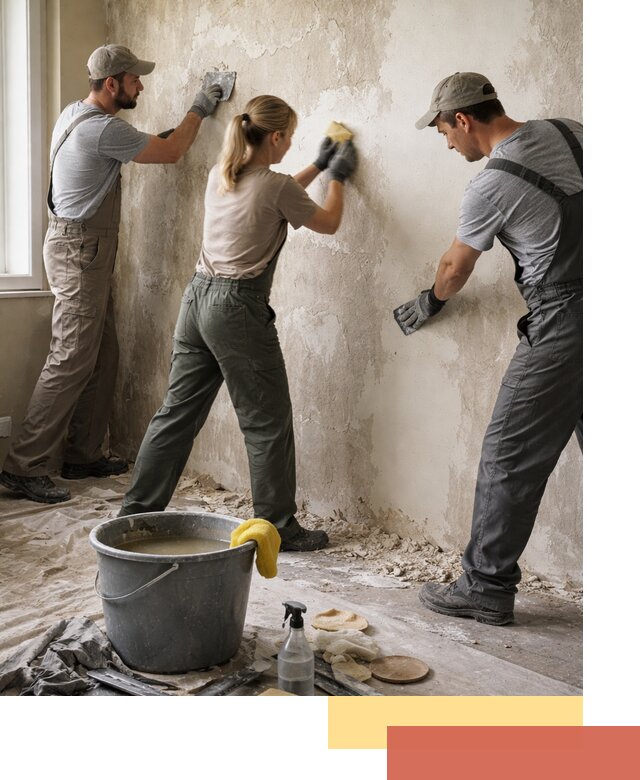 Очистка стен от клея и грунтовки в Кизляре качественно и быстро