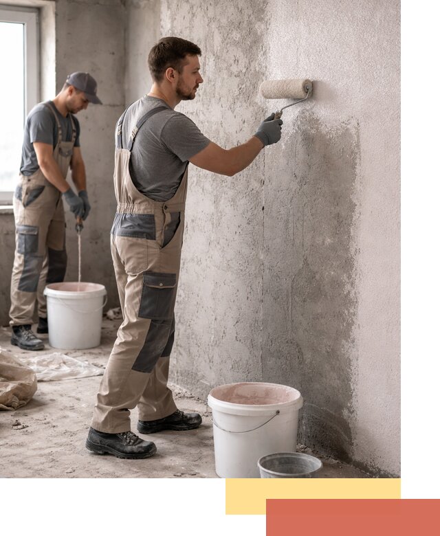 Нанесение бетоноконтакта на стены в Кизляре для последующей отделки