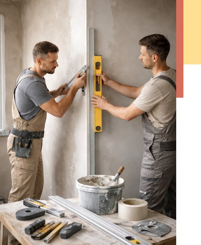 Выведение углов стен в Кизляре от 1880 руб. быстро и недорого | ОТДЕЛОЧНИК-Кзр