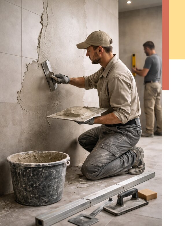 Штукатурка стен в ванной в Кизляре от 4572 руб./м² — выравнивание под ключ | ОТДЕЛОЧНИК-Кзр