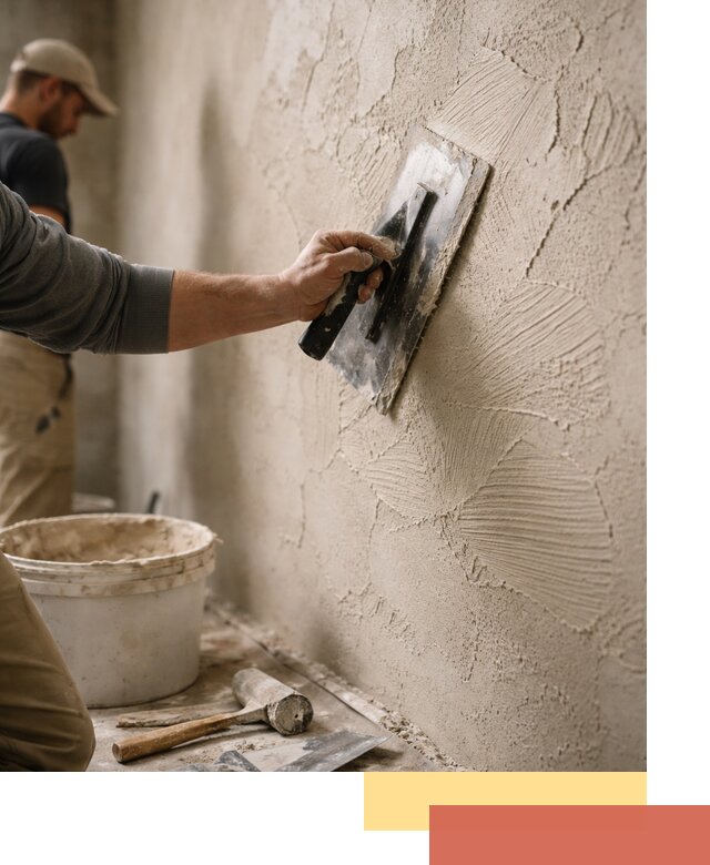 Фактурная штукатурка стен в Кизляре — монтаж, отделка, реставрация