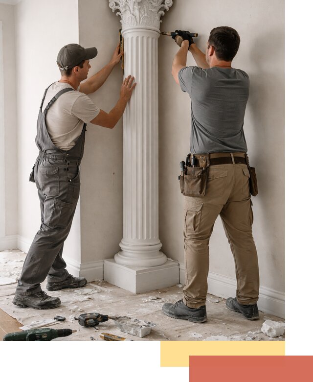 Установка декоративных колонн в Кизляре под ключ