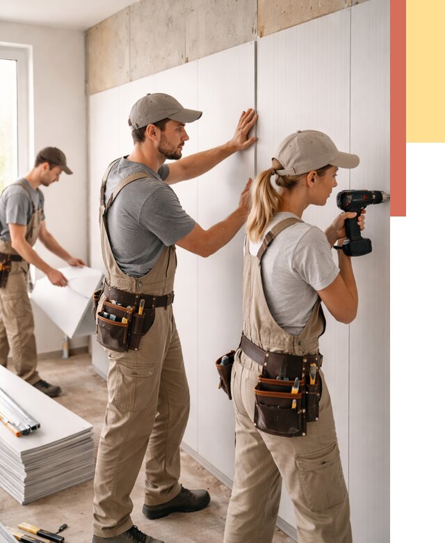 Монтаж ПВХ панелей на стены в Кизляре от 457 руб/м2 — быстро и недорого | ОТДЕЛОЧНИК-Кзр