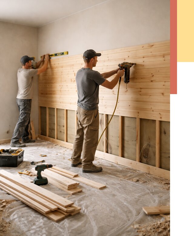 Монтаж деревянной вагонки на стены в Кизляре от 7621 руб. | Услуги монтажа вагонки | ОТДЕЛОЧНИК-Кзр