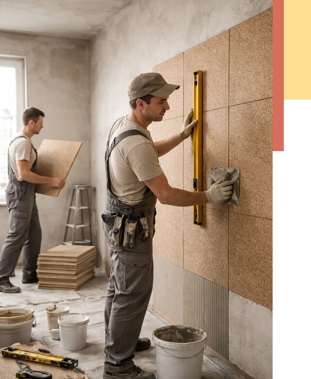 Монтаж пробковых панелей на стены в Кизляре от 3556 руб. — ОТДЕЛОЧНИК-Кзр