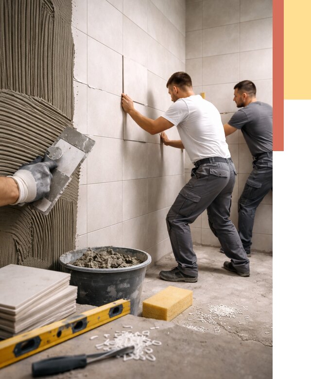 Укладка плитки на стены в Кизляре от 864 руб. — качественно и недорого | ОТДЕЛОЧНИК-Кзр