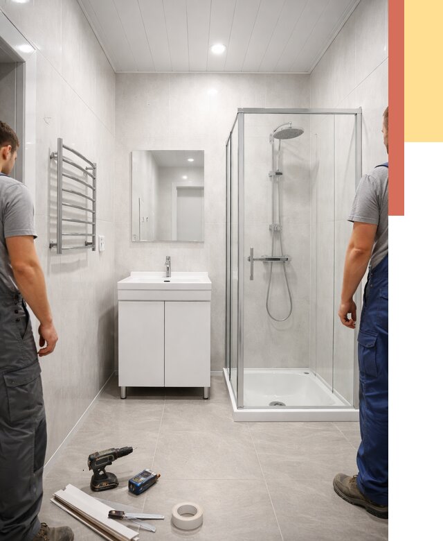 Отделка ванной комнаты панелями ПВХ в Кизляре от 4572 руб. за м2 | ОТДЕЛОЧНИК-Кзр