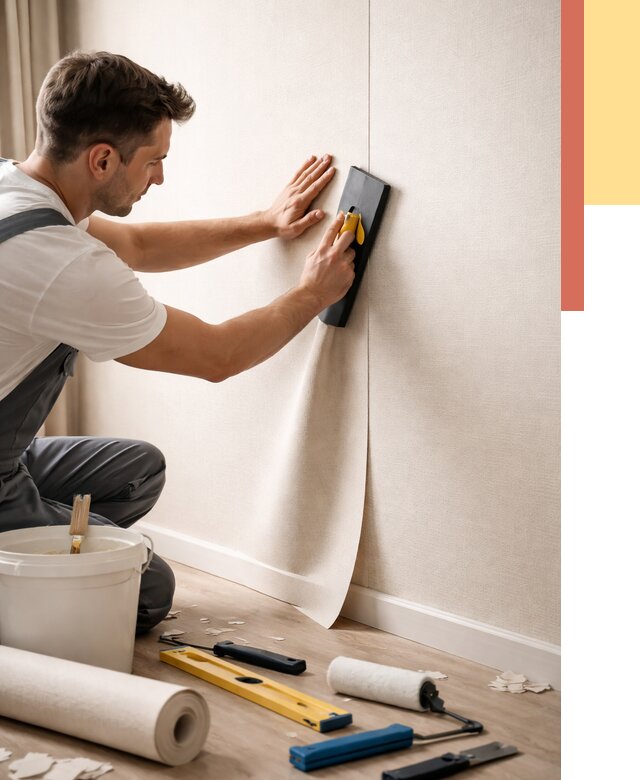 Поклейка виниловых обоев в Кизляре от 4572 руб. | Быстро и недорого — ОТДЕЛОЧНИК-Кзр