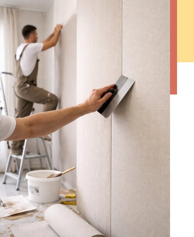 Поклейка текстильных обоев в Кизляре от 4572 руб. под ключ | ОТДЕЛОЧНИК-Кзр