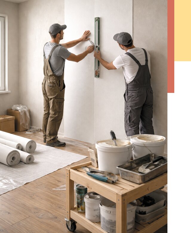 Поклейка стеклообоев в Кизляре от 6605 руб. за м2 — быстро и недорого | ОТДЕЛОЧНИК-Кзр