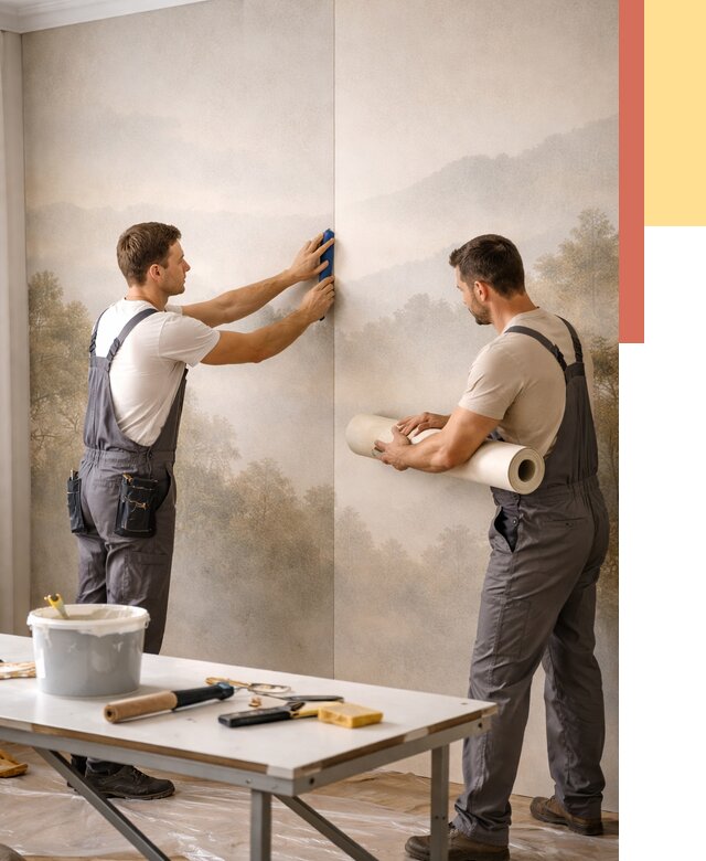 Поклейка фотообоев в Кизляре от 8637 руб/м² — быстро и недорого | ОТДЕЛОЧНИК-Кзр