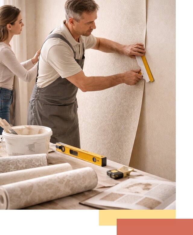 Поклейка обоев с подбором рисунка в Кизляре