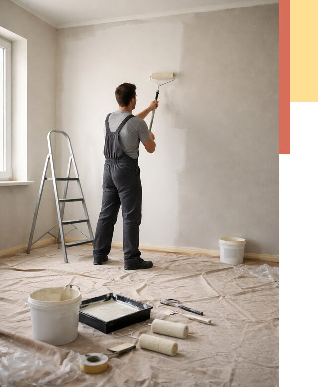 Покраска стен моющейся краской в Кизляре от 356 руб./м² — быстро и недорого | ОТДЕЛОЧНИК-Кзр