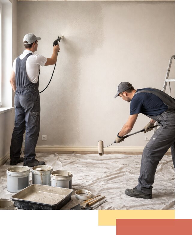 Покраска стен моющейся краской и защита поверхностей в Кизляре