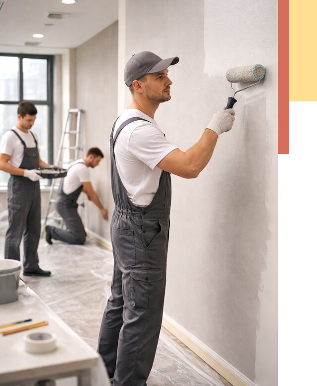 Покраска стен в офисе в Кизляре от 8637 руб. — быстро и недорого | ОТДЕЛОЧНИК-Кзр