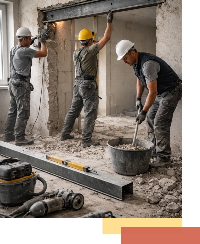 Создание проемов в стенах и несущих конструкциях в Кизляре