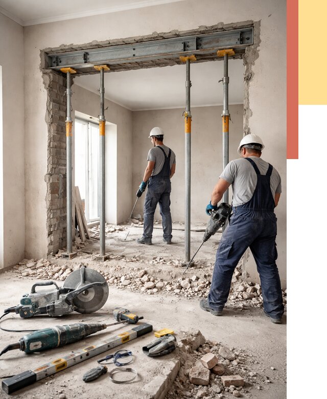 Прорезка проема в стене в Кизляре от 4572 руб. — быстро и недорого | ОТДЕЛОЧНИК-Кзр