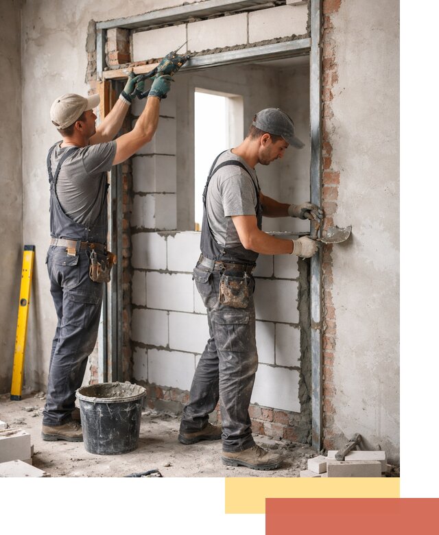 Закладка дверного проема под ключ в Кизляре: демонтаж, монтаж, отделка