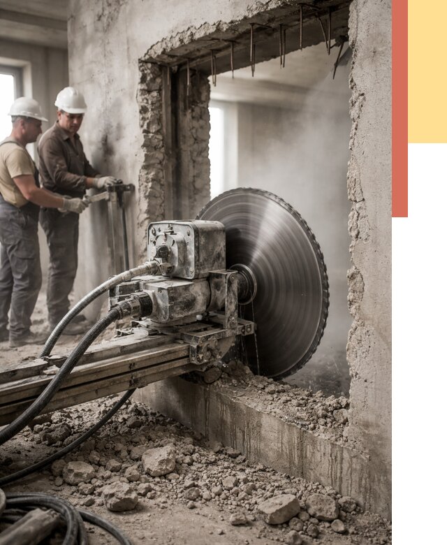 Алмазная резка проемов в Кизляре от 4572 руб. быстро и недорого | ОТДЕЛОЧНИК-Кзр