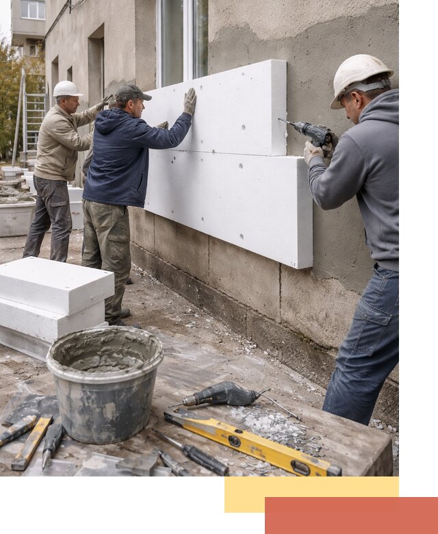 Утепление наружных стен пенопластом в Кизляре