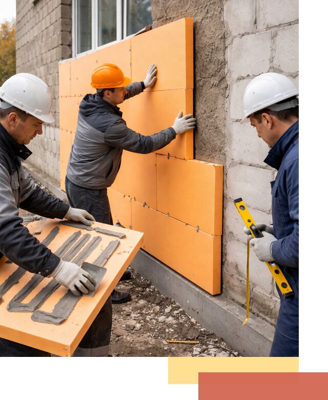 Утепление фасада пеноплексом под ключ в Кизляре