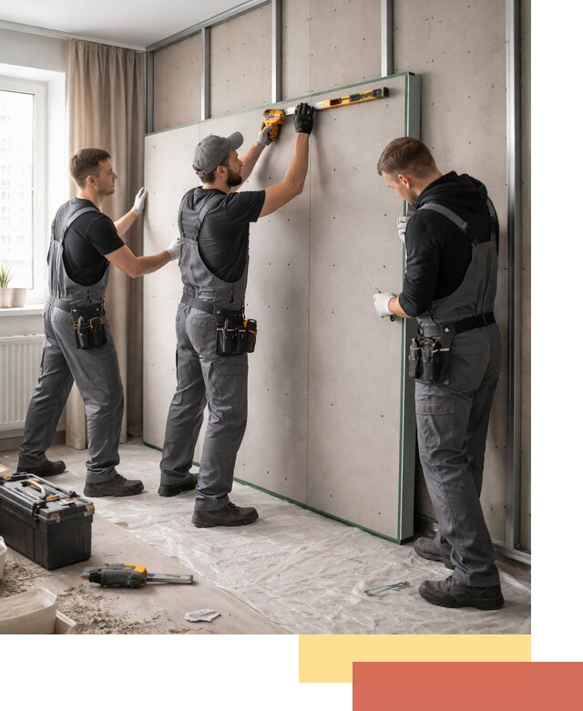 Шумоизоляция стен панелями ЗИПС в Кизляре для жилых и коммерческих помещений