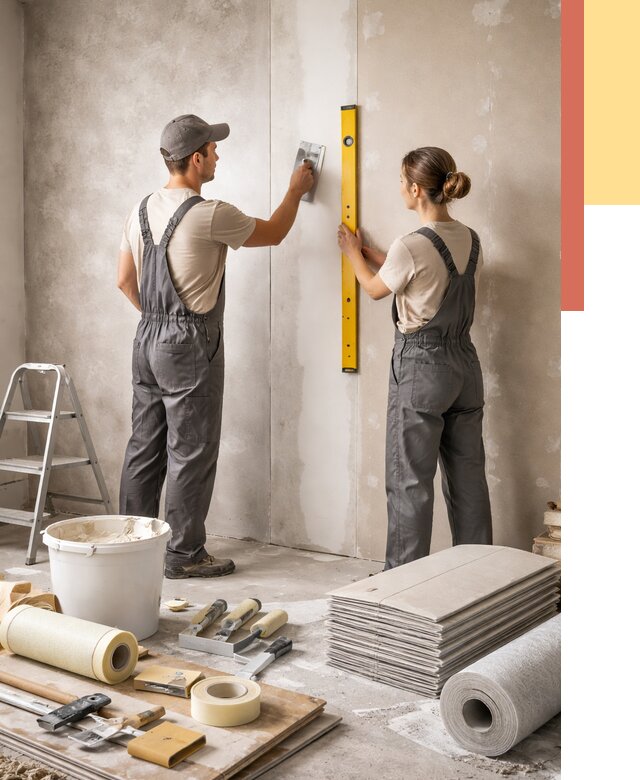 Отделка стен в Кизляре от 1524 руб/м² — недорого, быстро, под ключ | ОТДЕЛОЧНИК-Кзр