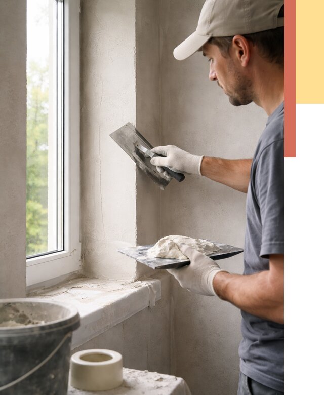 Штукатурка откосов в Кизляре от 4572 руб/м² — услуги и выравнивание под ключ | ОТДЕЛОЧНИК-Кзр