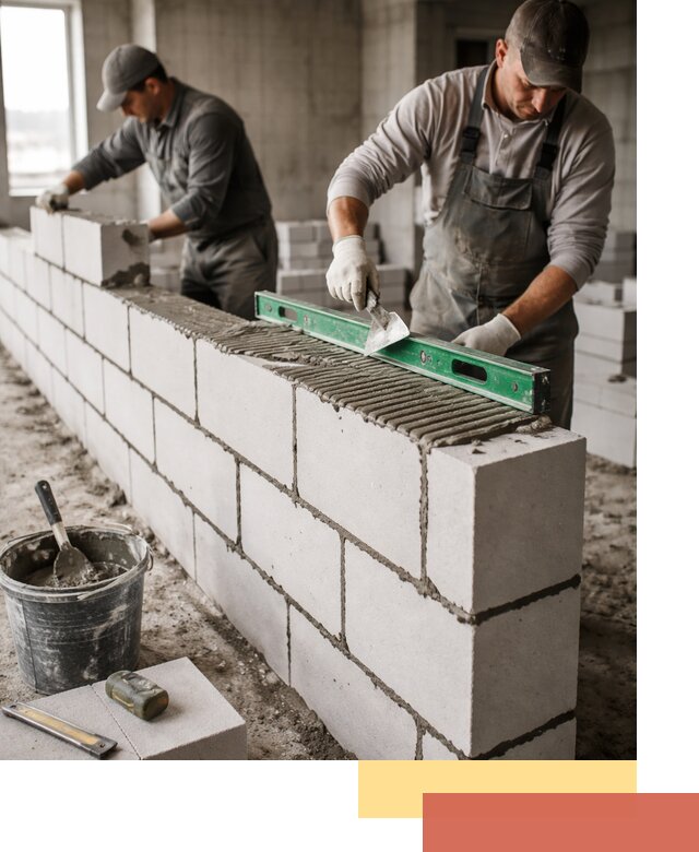 Кладка перегородок из газобетона в Кизляре быстро и качественно