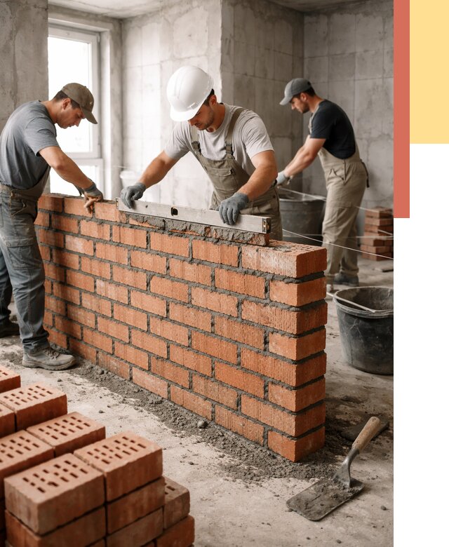 Кладка перегородок из кирпича в Кизляре от 3556 руб. за м² | ОТДЕЛОЧНИК-Кзр