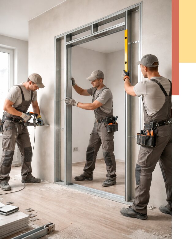 Устройство дверного проема в перегородке в Кизляре от 4572 руб. под ключ | ОТДЕЛОЧНИК-Кзр