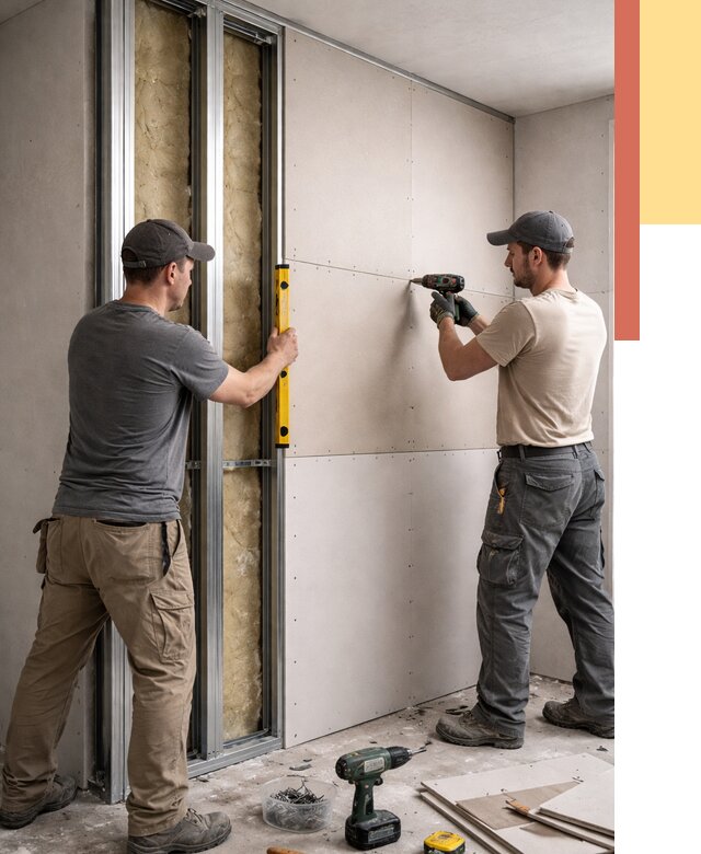 Монтаж двухслойной перегородки из гипсокартона в Кизляре от 1473 руб. | ОТДЕЛОЧНИК-Кзр