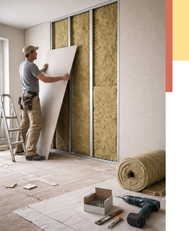 Перегородка из гипсокартона с шумоизоляцией в Кизляре от 3170 руб. | ОТДЕЛОЧНИК-Кзр