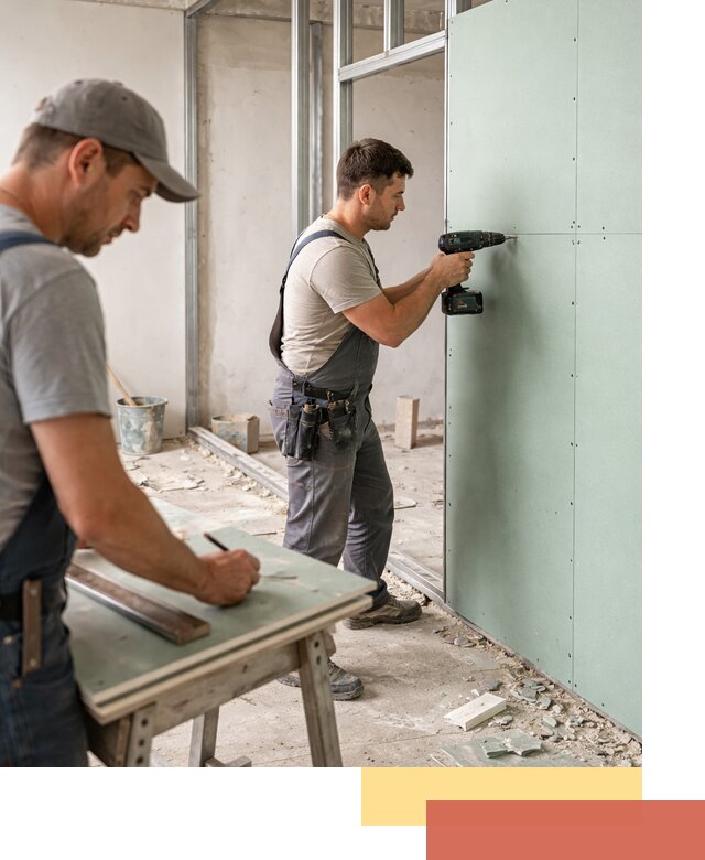 Перегородки из влагостойкого гипсокартона под ключ в Кизляре