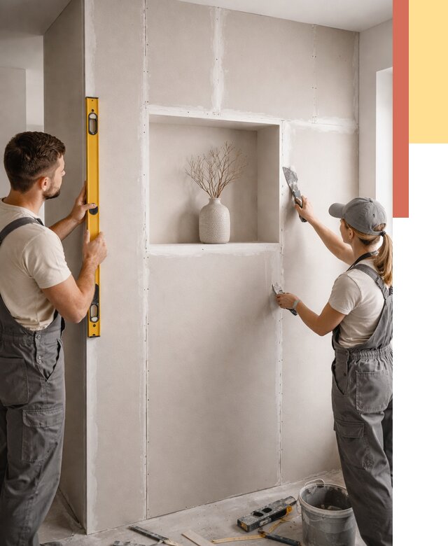 Перегородка из гипсокартона с нишей в Кизляре от 3302 руб. под ключ | ОТДЕЛОЧНИК-Кзр