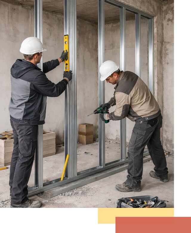 Монтаж каркаса перегородки из профиля в Кизляре