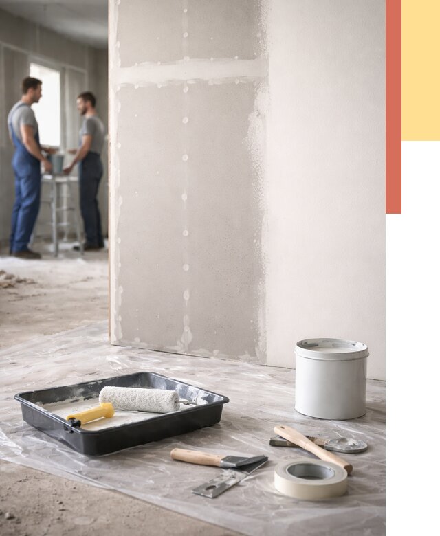 Покраска перегородок из гипсокартона в Кизляре от 4572 руб. под ключ | ОТДЕЛОЧНИК-Кзр