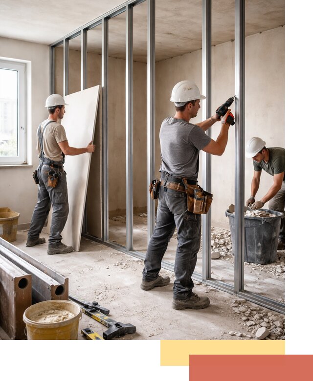 Перенос гипсокартонной перегородки в Кизляре профессионально и быстро