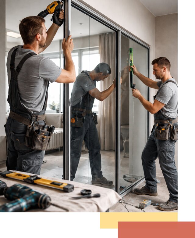 Каркасные стеклянные перегородки под ключ в Кизляре