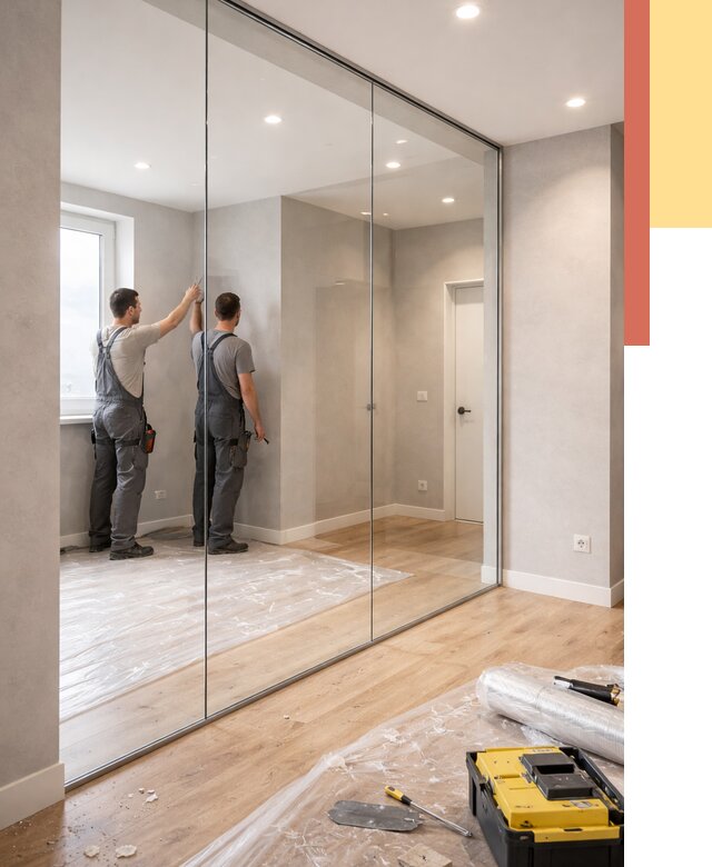 Безрамные стеклянные перегородки в Кизляре — монтаж от 9653 руб. | ОТДЕЛОЧНИК-Кзр