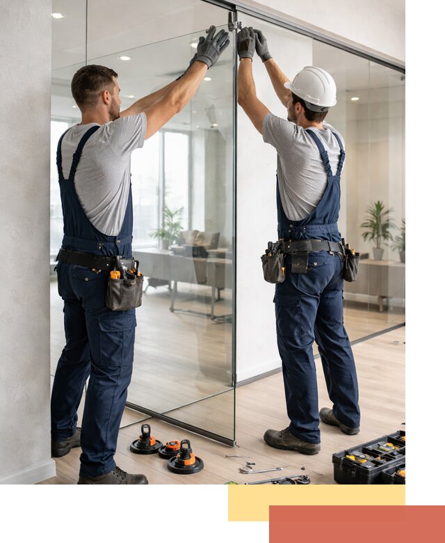 Безрамные стеклянные перегородки под ключ в Кизляре