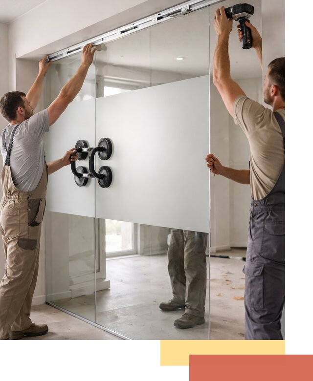 Матовые стеклянные перегородки под ключ в Кизляре