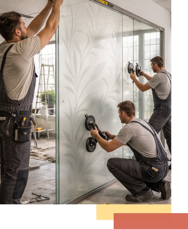 Стеклянные перегородки с рисунком на заказ в Кизляре